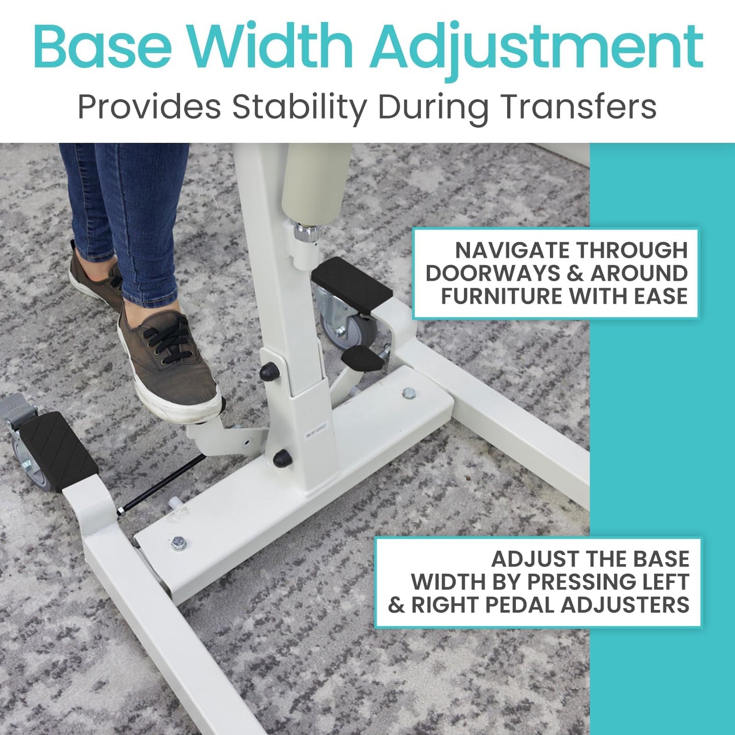 Vive Hydraulic Patient Lift for Home Use - Portable, Medical Patient Transfer Lift System - Sit to Stand Lift Assist for Elderly - Floor & Fall Elderly Lift - for Car, Wheelchair, Chair & Bed Transfer