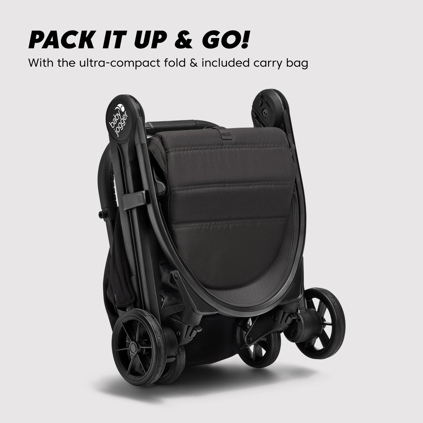 Baby Jogger® City Tour 2 Ultra-Compact Carry-On Approved Travel Stroller with Belly-Bar, Lightweight Baby Stroller with Easy One-Step Fold, Baby Travel Essential, Eco Black
