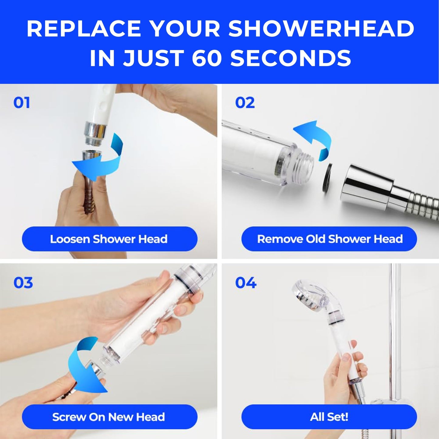 BODYLUV Puresome Filtered Shower Head, Korea's Best Handheld Shower Head with Filter, High Water Pressure, Softer Skin & Hair, Made in Korea, 6-Month Supply (3 Filter Replacements Included)
