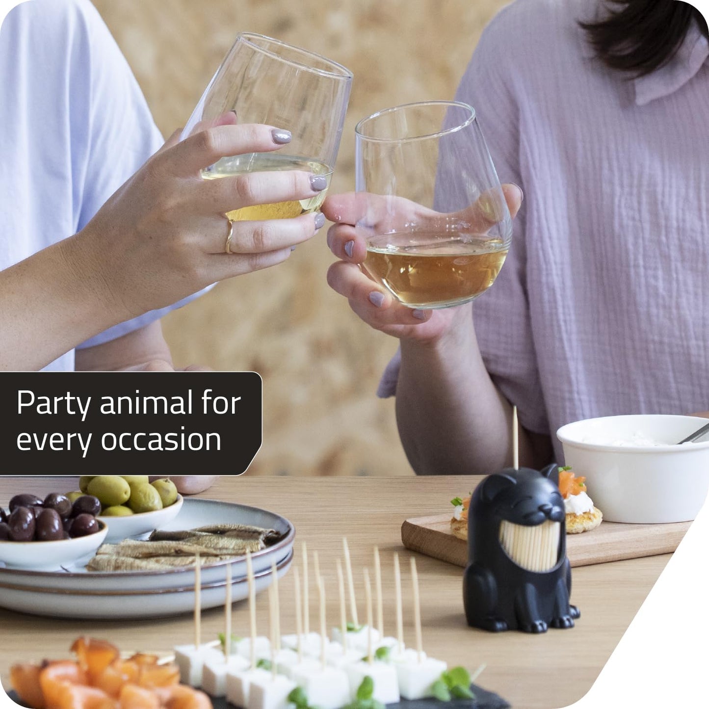 PELEG DESIGN Toothpick Holder - Playful Toothpick Dispenser, Fun and Decorative Plastic Toothpick Holder for Easy Access During Meals or Gatherings (Pickitty)