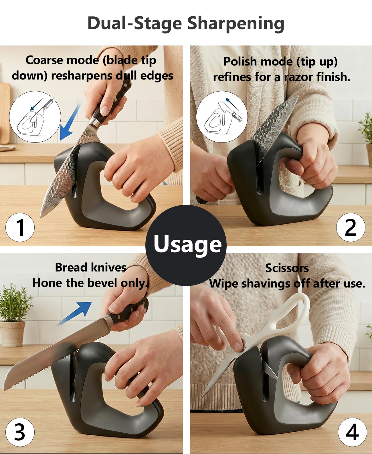 Professional Precision Knife Sharpener - Adaptive Tech Ends Angle Guesswork, Delivers a Pro Edge in Seconds, Safely Protects Blades, All Blades Compatible, Installation-Free, Durable & Effortless Care
