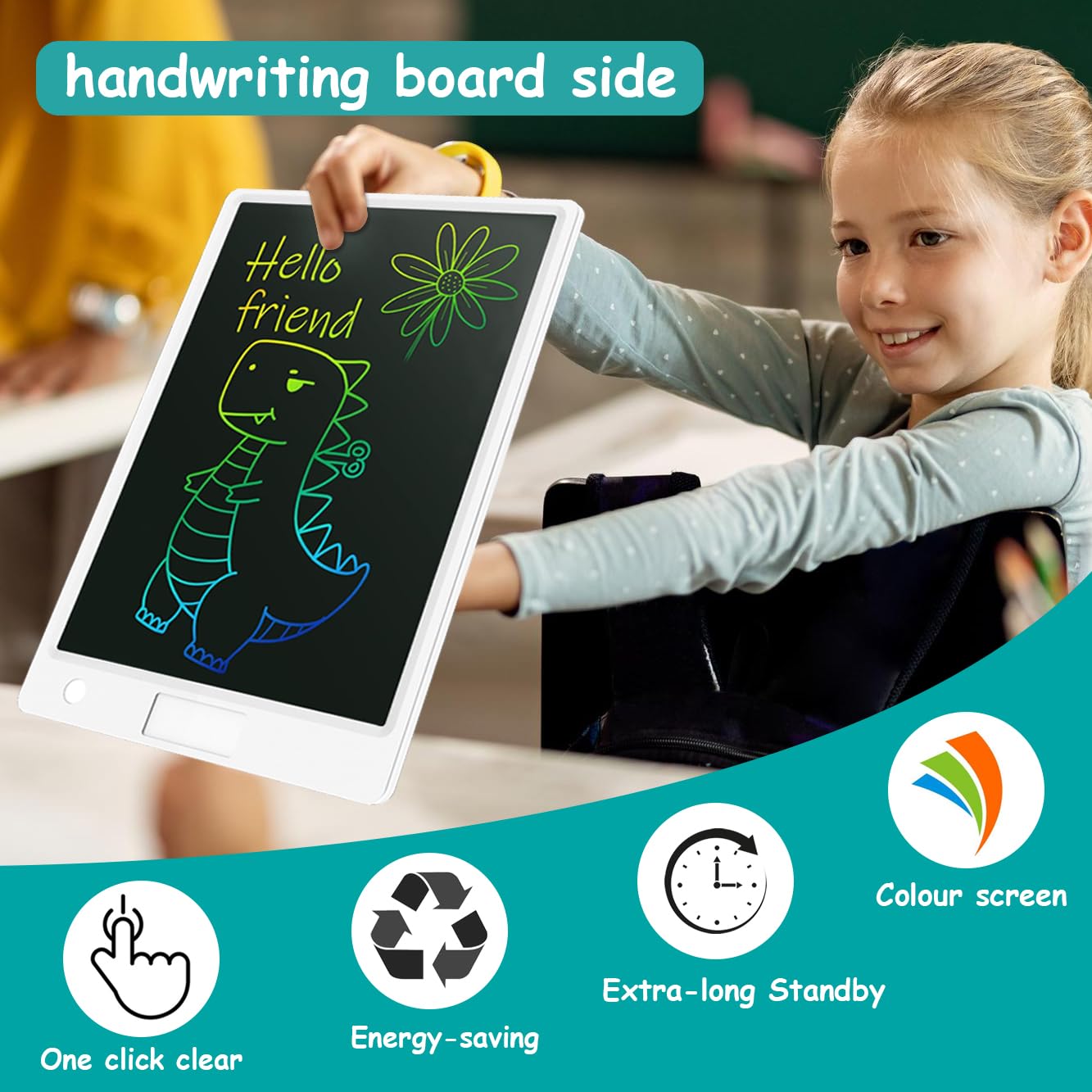Upgraded A4 LCD Written Tablet LED Copy Board, Ultra-Thin Dimmable USB Charging Writing Tablet Copy Board 2 in 1 Light Pad for Memo, Diamond Painting, Tattoo, Drawing, Graffiti, Stencil Making