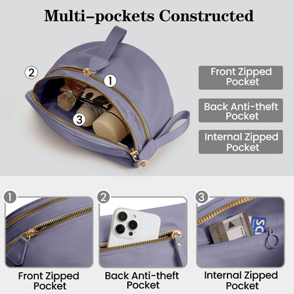 Nylon Crossbody Bags Bum Bag for Women Large Sling Bag Purse with Adjustable Strap（Black）