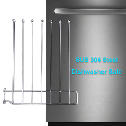 LEKUSHA Foldable Bottle Drying Rack, Reusable Storage Bag Drying Rack, SUS 304 Stainless Steel Dryer Stand for Water Bottle Cup Mug Tumbler Cutting Board Lids