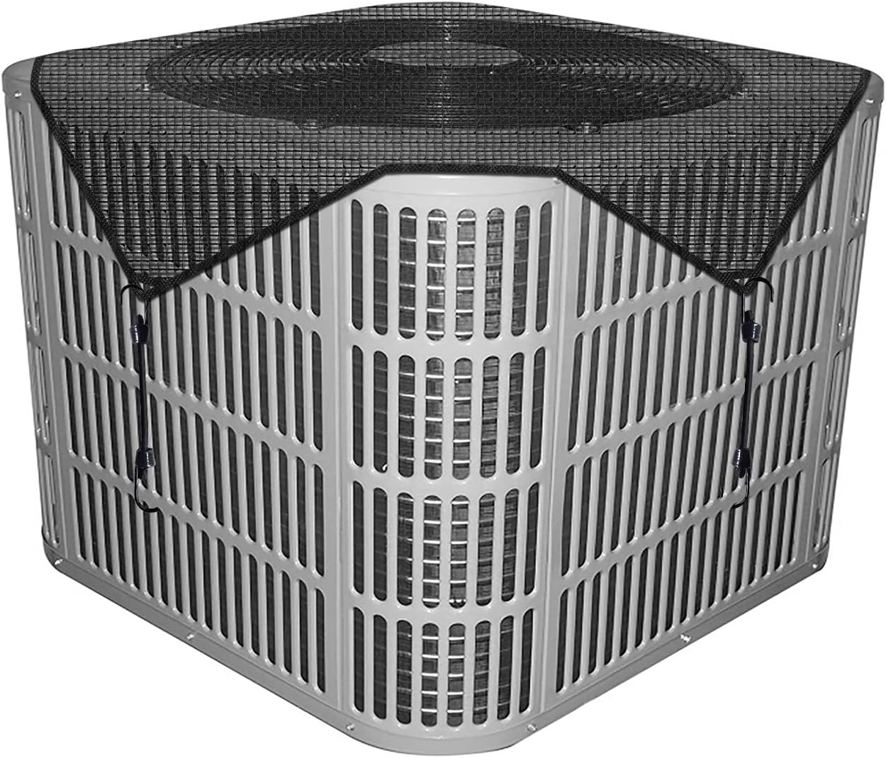 Air Conditioner Cover 28" X 28" for All Seasons, Includes Bungee Cords, Solid Black AC Compressor Condenser Top Cover