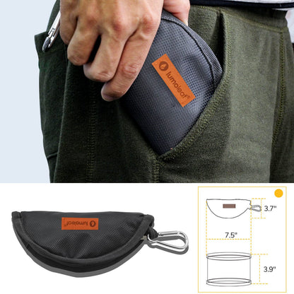 LumoLeaf Collapsible Dog Travel Bowl, 2 Packs Large 68oz/80oz Lightweight Foldable Bowl, Water and Food Bowls for Pets Dogs Cats with Zipper (8+10 Cups)