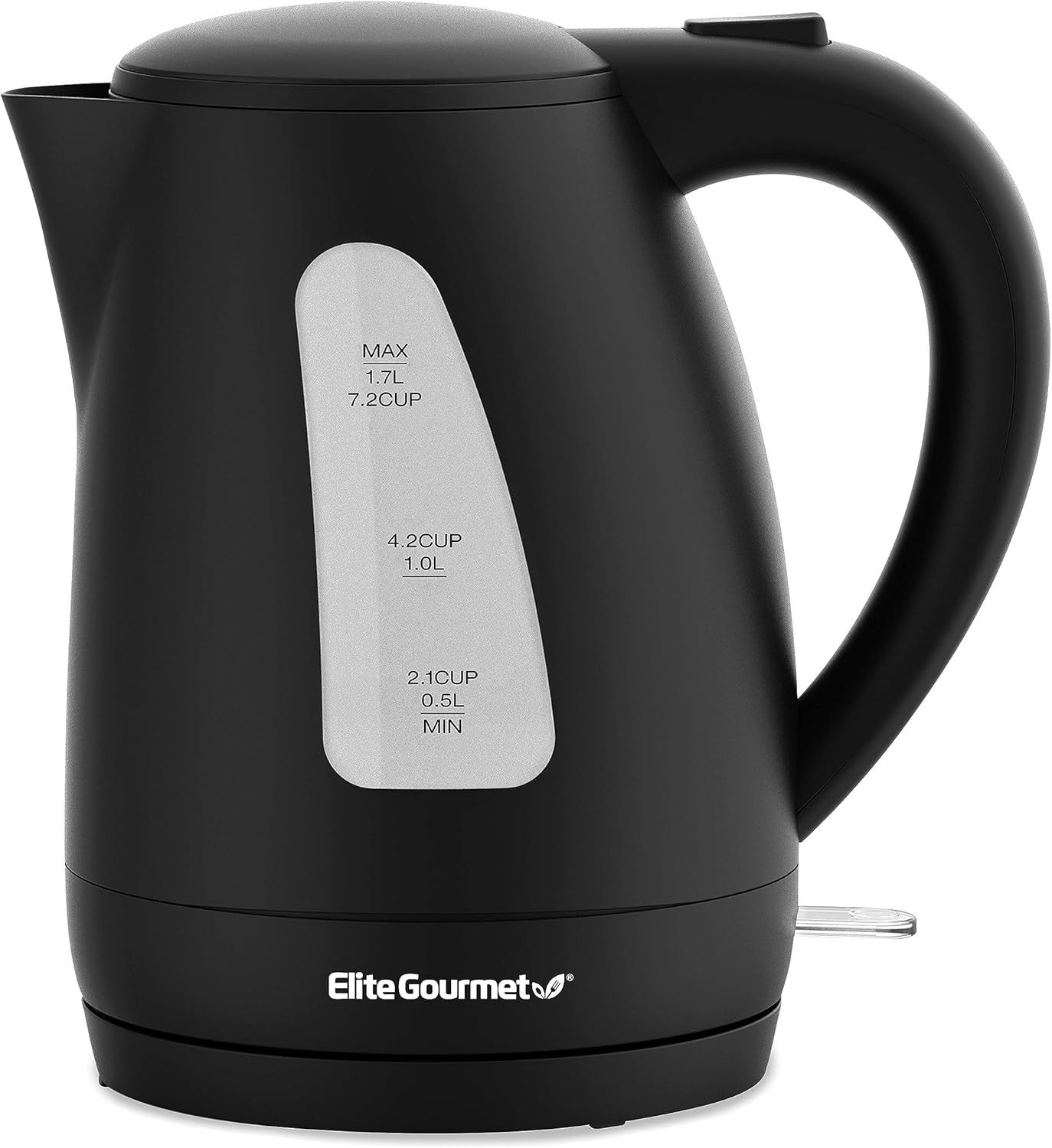 Elite Gourmet EKT8690 1.7L Electric Tea Kettle, 1500W Hot Water Heater, BPA-Free, Fast Boil, Black