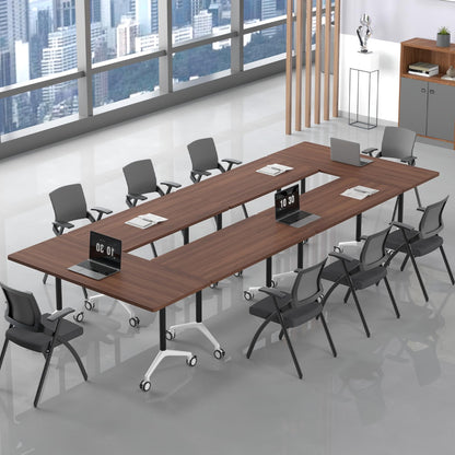 rzoizwko 55.1" Folding Conference Table with Wheels,2 Pack Heavy-Duty Flip-Top Reconfigurable Training Table System,Rolling Conference Room Tables for Office, Classroom & Meeting Rooms