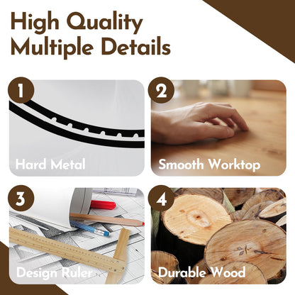 conda Wood Drafting Table - Adjustable Height, 35.5"x23.5" Plan Table for Construction with Tiltable Surface, Rustic Architect Table & Blue Print Tables for Drawing, Writing, Graphic Design