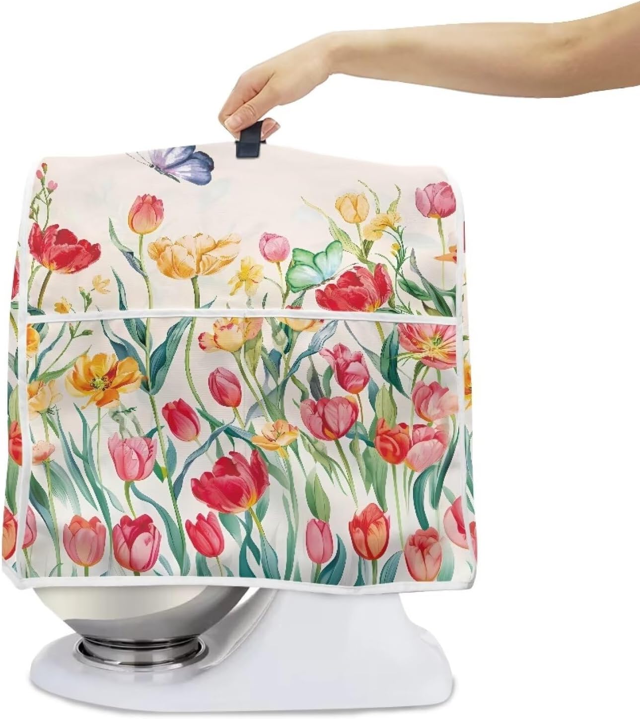 Floral Stand Mixer Cover for Kitchen Aid Mixers, Accessories with Pockets, Suitable for Kitchen Mixer Cover