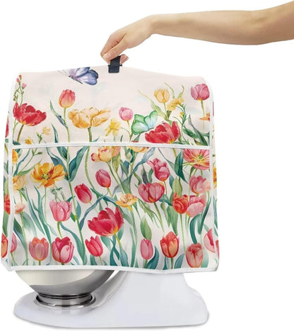 Floral Stand Mixer Cover for Kitchen Aid Mixers, Accessories with Pockets, Suitable for Kitchen Mixer Cover