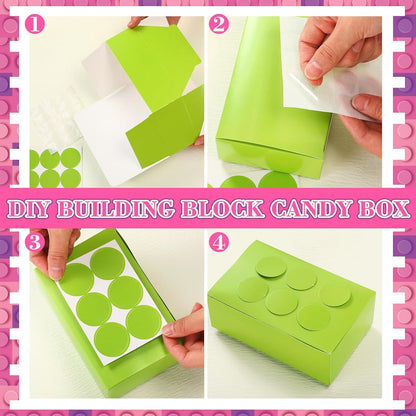 Leinuosen 24 Pieces Building Block Party Favor Boxes, Brick Theme Gift Boxes for Birthday Party Baby Shower