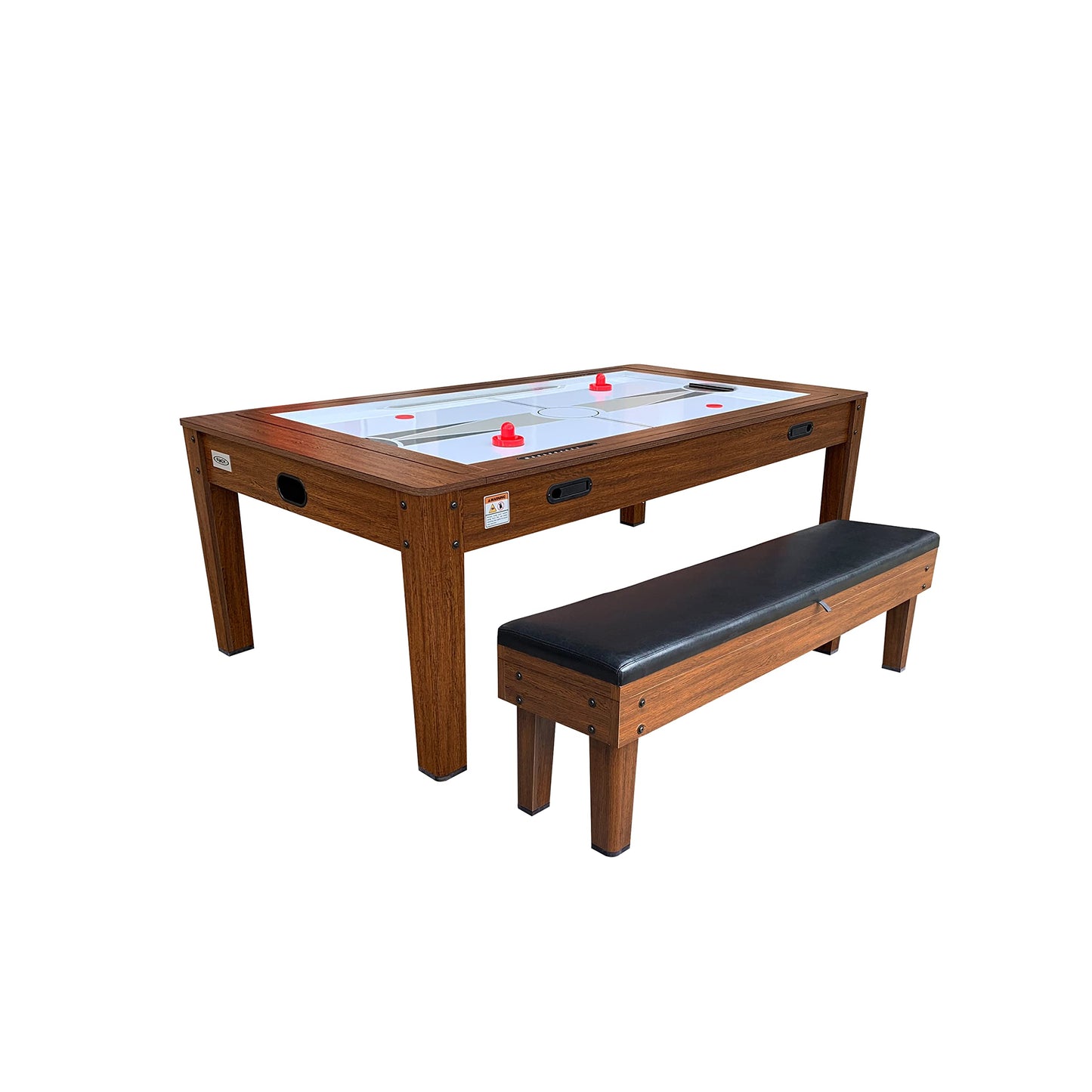 RACK Luxor 7.5-Foot 4-in-1 Multi-Game Swivel Billiard/Pool Table (Green Felt with 1 Bench) – Pool Table, Table Tennis, Air Hockey & Dining Table – Portable Multi Game Table for Adults & Kids