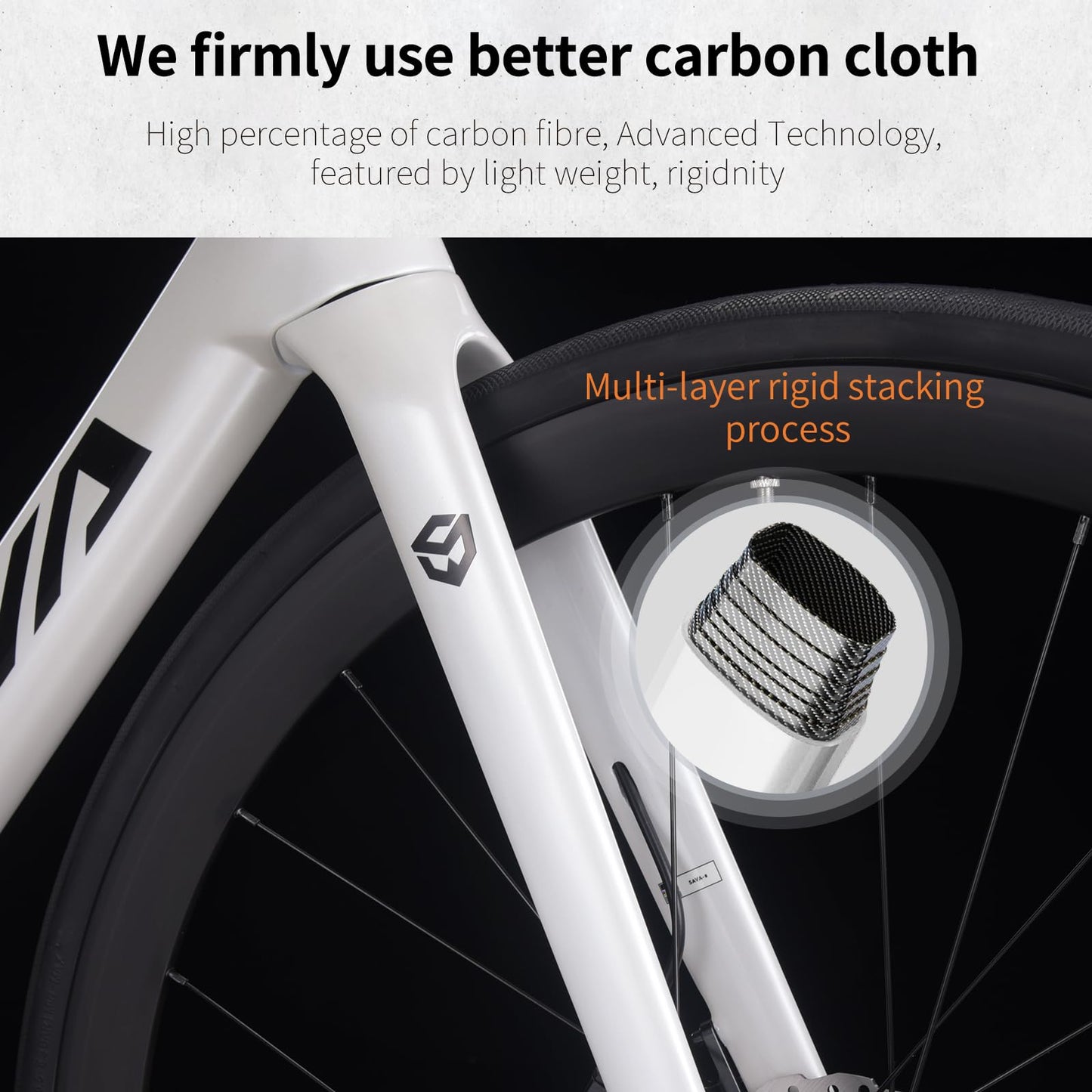 SAVADECK Carbon Siber Road Bike, 24 Speeds Shifting Road Bicycle with Shimano Ultegra Di2 8170 Groupset, Carbon Race Bike with Carbon Frame and Carbon Wheelset Disc Brake for Adult(Black,51cm)