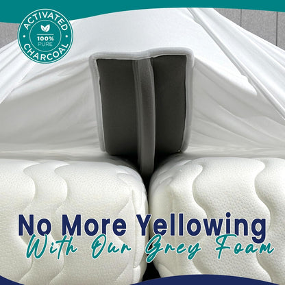 EPHEDORA 2-in-1 Fitted Sheet Attached Bed Bridge Twin (XL) to King Converter Kit | Split King Gap Filler for Adjustable Bed | White