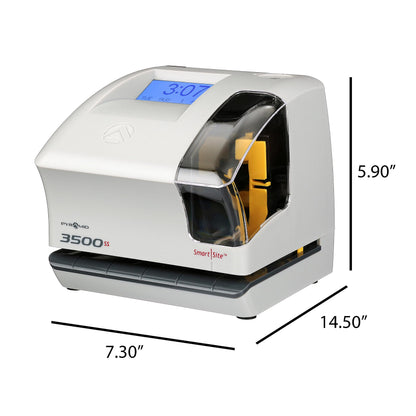 Pyramid Time Systems - 3500SS Employee Automatic Time Clock Bundle for Payroll Tracking and Attendance Management, Punch Clock with SmartSite Alignment, 25 Time Cards, 1 Ribbon and 2 Security Keys