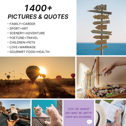 Vision Board Book, 1400+ Inspirational Pictures Quotes & Stickers, Vision Board Kit for Women, Magazine Pictures for Vision Board, Realize Dreams and Create Life Goals, Collage Book for Manifestation