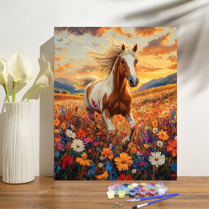 obterie Horse Paint by Numbers Kit for Adults Beginner Animals Oil Painting Kit Adult Paint by Number Kits on Canvas DIY Painting for Beginners Art by Numbers for Gifts Home Wall Decor 16x20 Inch