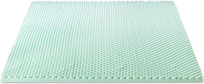 Best Price Mattress 2 Inch Egg Crate Memory Foam Topper with Aloe Infusion, CertiPUR-US Certified, Twin XL, Green