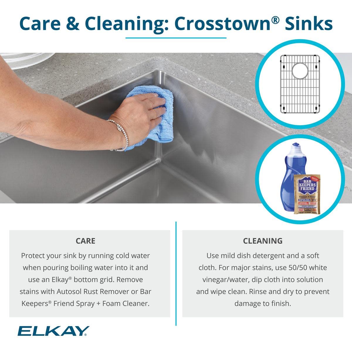 Elkay Crosstown 16 Gauge Stainless Steel 32-1/2" x 18" x 10" Single Bowl Undermount Sink Kit with Faucet
