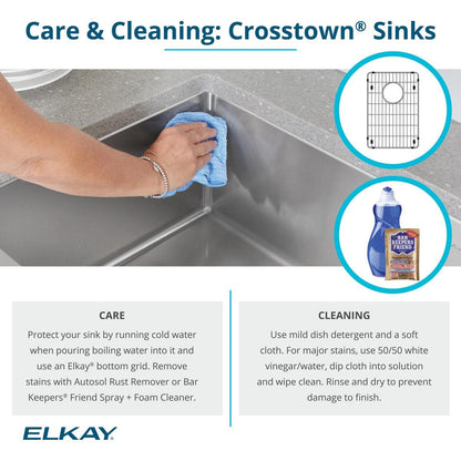 Elkay Crosstown 16 Gauge Stainless Steel 32-1/2" x 18" x 10" Single Bowl Undermount Sink Kit with Faucet