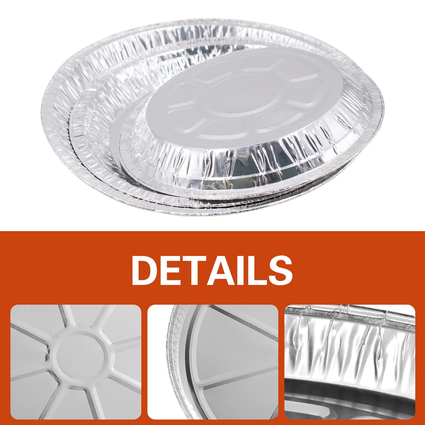Hiyoo 30 Pack Aluminum Pizza Pans, 7/8/9 Inch Disposable Round Foil Bakeware Trays for Making Pizzas, Focaccia, Giant Size Chocolate Chip Cookie Cake Tin, Serving Trays