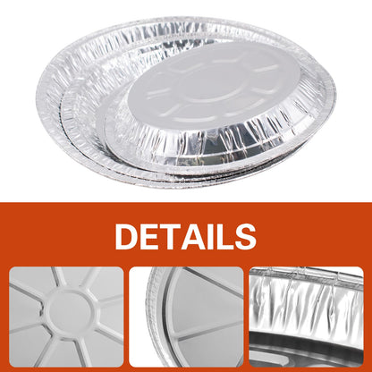 Hiyoo 30 Pack Aluminum Pizza Pans, 7/8/9 Inch Disposable Round Foil Bakeware Trays for Making Pizzas, Focaccia, Giant Size Chocolate Chip Cookie Cake Tin, Serving Trays