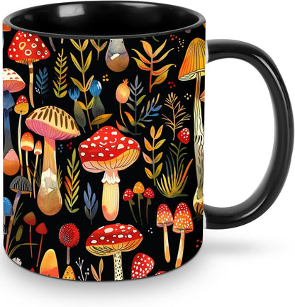 11 Oz Yrebyou Mushroom Coffee Mug for Women Ceramic Tea Cup Novelty Mugs for Office Home Kitchen