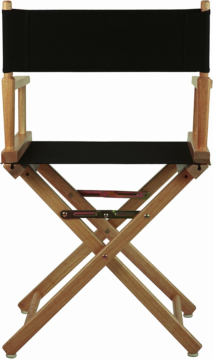 18" Casual Home Director's Chair Natural Frame with Black Canvas
