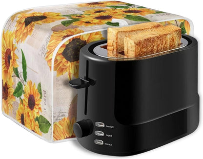 Sunflowers Print Kitchen Appliance Cover, 3 Slice Toaster Flower Small Appliance Parts, Stain Resistant Coffee Maker