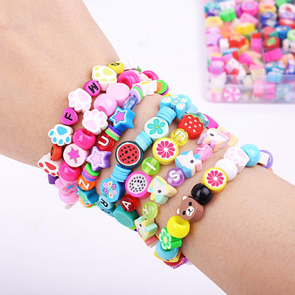 1000PCS Polymer Clay Beads Bracelet Making kit, 24 Style Cute Fun Beads Sports Ball Volleyball Softball Baseball Basketball Soccer Rugby Football Charms for Jewelry Making DIY for Women Girls