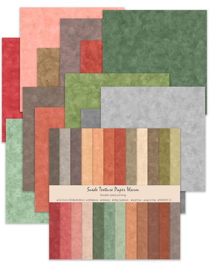 iChuan 24 Sheets Scrapbook Paper 12" Double-Sided Photo Backdrop Patterned Craft Paper 160gsm for Junk Journals Greeting Cards Album Decoration(Boho Design A)