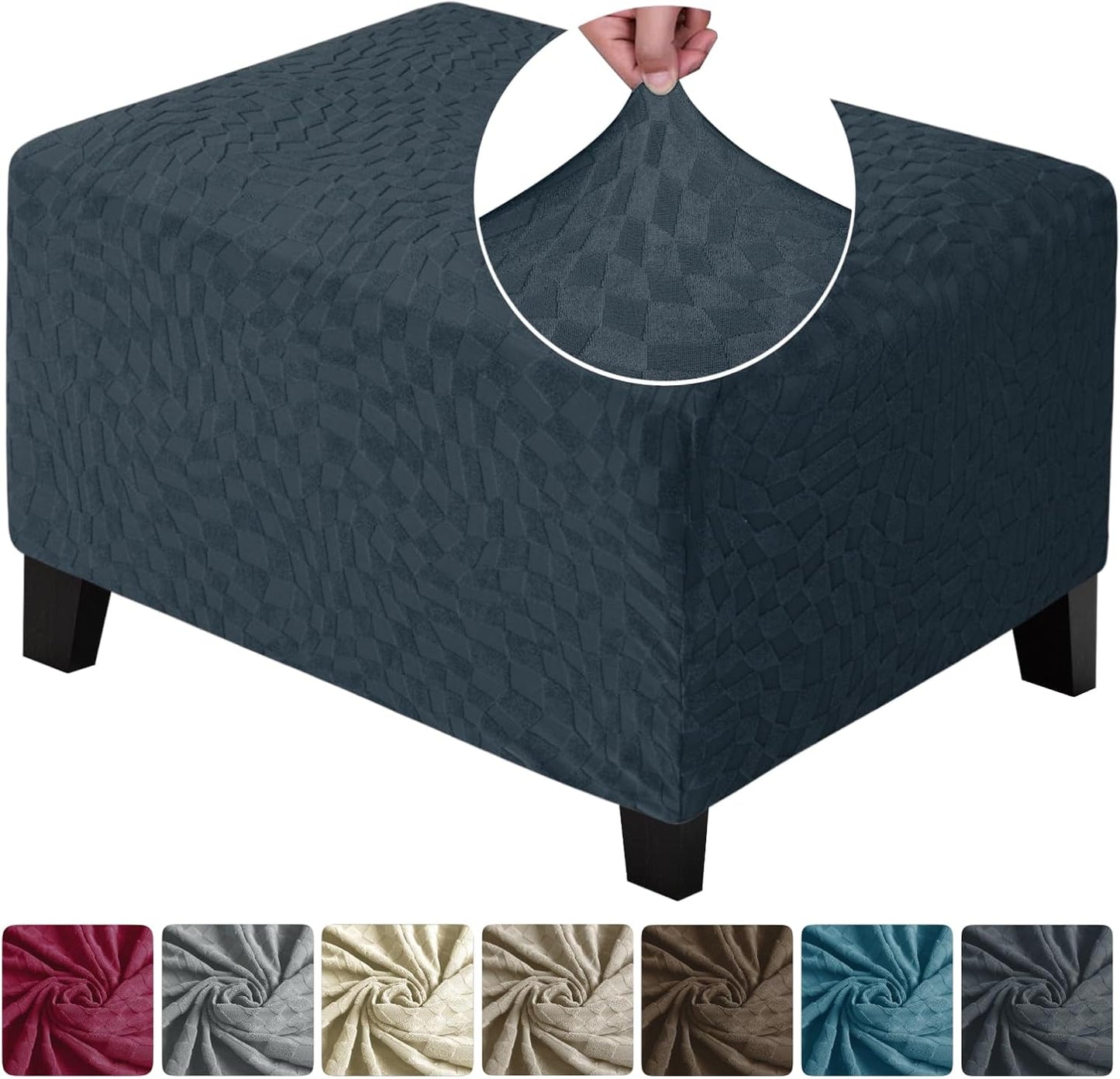 2026 (L:28"-34") ZNSAYOTX Rectangle Ottoman Cover Super Stretch Soft Footrest Slipcover Form Fit, Universal Folding