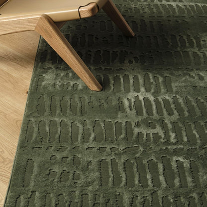 Revival Rugs Shell 5'x8' Area Rugs for Living Room Bedroom Dining Room - Washable, 100% Recycled, Oeko-TEX Certified, Modern, Medium Pile, Green