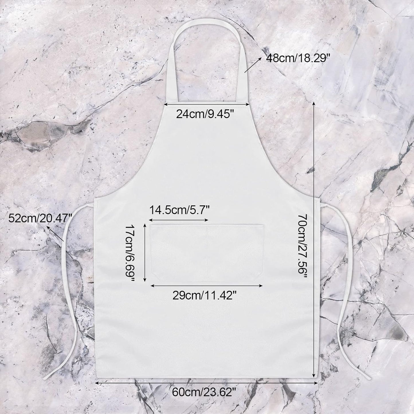 Syhood 18 Pack Adjustable Bib Aprons - White