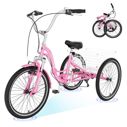 ABORON Adults Tricycle, 3 Wheels Bike for Adult, Tricycle for Adults, Double-Wall Wheel Rims, for Women Men Exercise Outdoor Sports