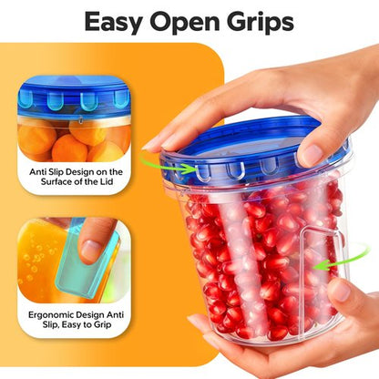 Freezer Storage Containers, [6 Pack-24 Oz] Airtight Plastic Food Storage Containers with Twist Top Lids, Soup, Meal Prep Containers | BPA Free | Stackable | Leakproof | Microwave/Dishwasher Safe