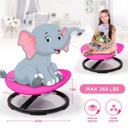 LWuuywa Kids Sensory Swivel Chair, Sensory Spinning Chair for Autism Kids, Body Coordination Training Chairs, Spin Seat, Metal Base, Non-Slip Design (Rose)