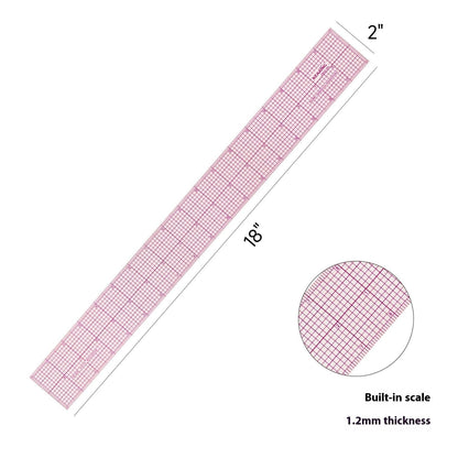 ‌Clear Sewing Graph Ruler 2"x18", Transparent Pattern Measuring Tool for Dressmaking, Quilting, Crafting‌