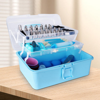 YCHLonlive 13 Inch Cake Decorating Storage Case, Suitable for Storing Baking Supplies (NOT INCLUDED), Blue