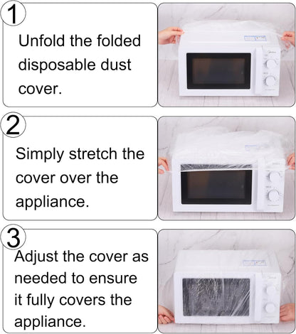 uxcell 100pcs Disposable Kitchen Appliance Covers, 39.5 Inch Thickened Clear Elastic Dust Cover for Small Appliances
