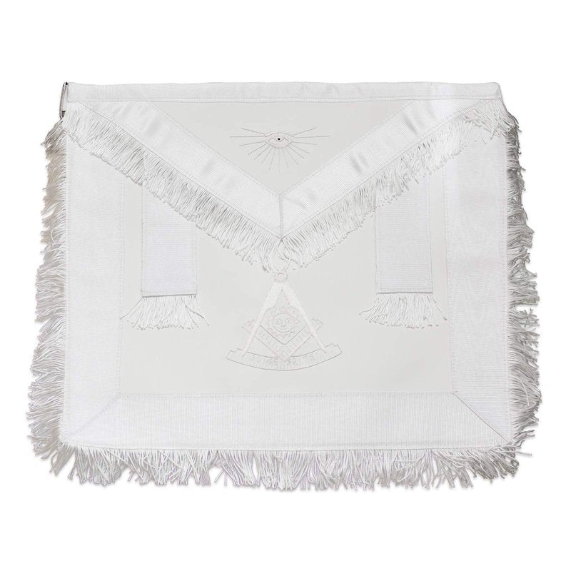 Fringed Past Master with Sun Masonic Apron - [White]