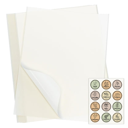 L LIKED Dissolvable Food Labels - 25 Custom Stickers, 8.5" x 11" Printable Labels for Inkjet Printers, 25 Sheets