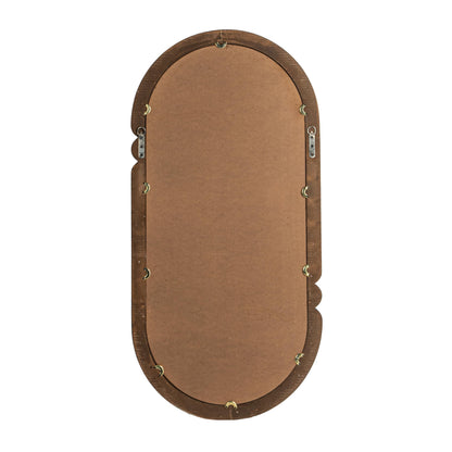 Creative Co-Op Oval Wood-Framed Wall Mirror, Black