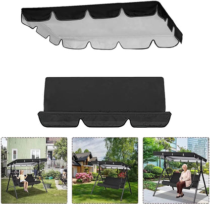 Outdoor Canopy Swing Replacement Cover Set for 2/3-Seater Porch Swing Chair – Waterproof, UV-Resistant All-Weather Protection for Patio, Garden, and Lawn Furniture