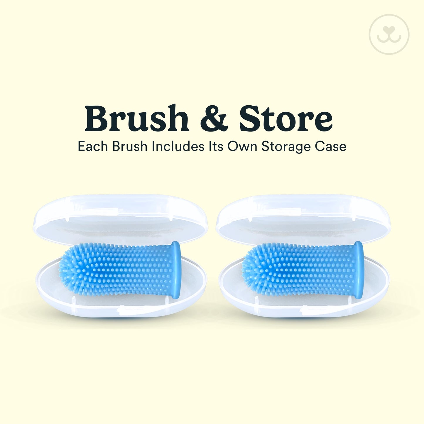 Jasper Dog Toothbrush, 360 Dog Tooth Brushing Kit, Finger Toothbrush, Cat Tooth Brush, Teeth Cleaning, Pet Tooth Brush for Small & Large Pets, Pet Toothpaste Not Included, 2-Pack Blue