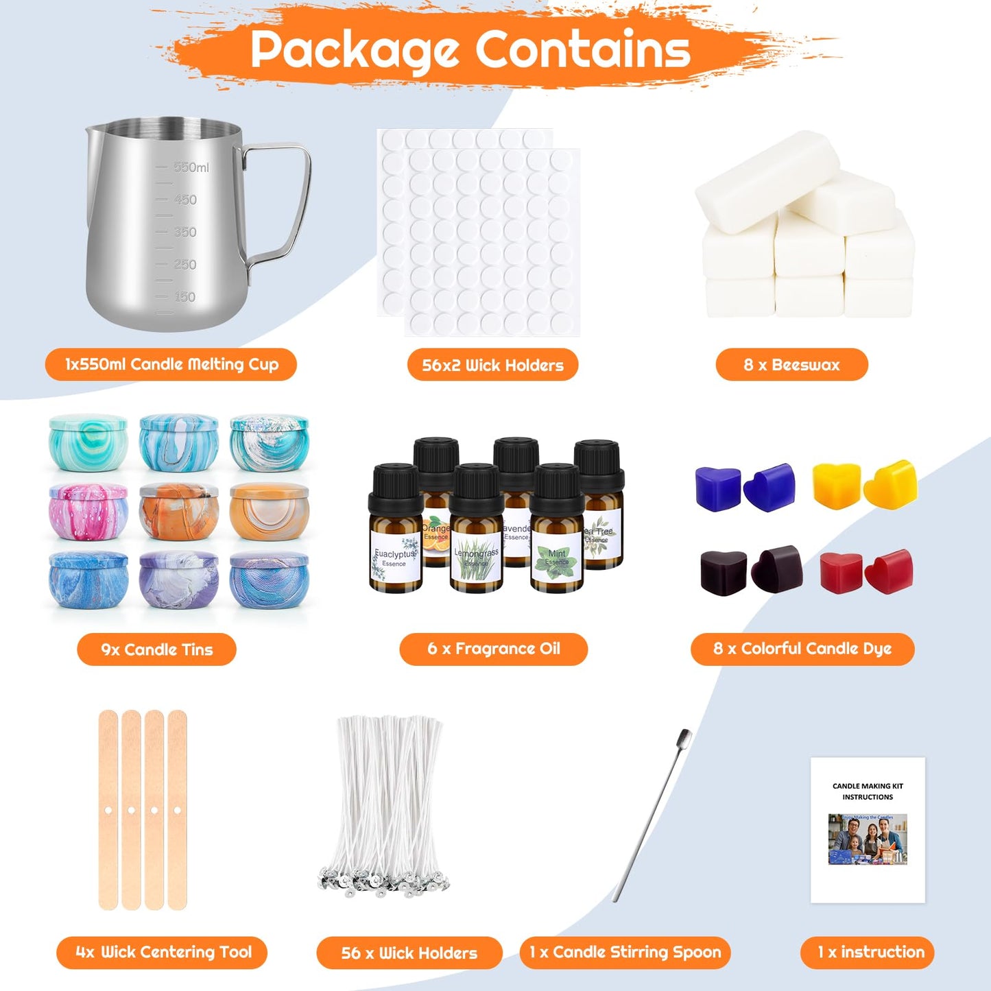 OFUN Candle Making Kit for Adults, DIY Candle Making Supplies for Beginner, Christmas DIY Gifts, Candle Making Kits for Adults - Includes Beeswax, Essential Oils, Dyes, and More, Crafts for Adult