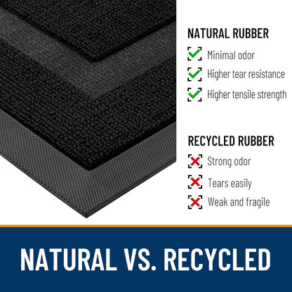 OLANLY Waterproof Front Door Mat - All-Season Indoor/Outdoor Doormat, Easy Clean, 33x21, Jet Black