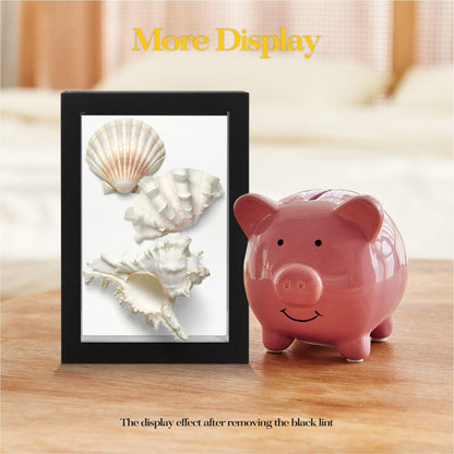 Black Lapel Pin Display Case, 6x8 Shadow Box Frame for Walls and Desktops,Shadow Box for Pins, Enamel Pin Display Frame (Black, 6X8 2Pack)