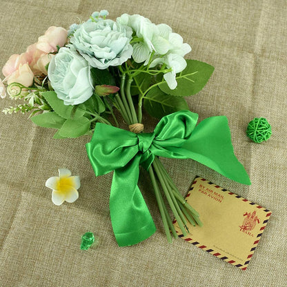 TONIFUL 4 Inch x 22 Yards Wide Green Satin Ribbon Solid Fabric Large Ribbon for Cutting Ceremony Kit Grand Opening Chair Sash Table Car Bows Gift Wrapping Wedding Party Decoration Christmas